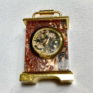 Miniature Clock Souvenir Gift Gold color